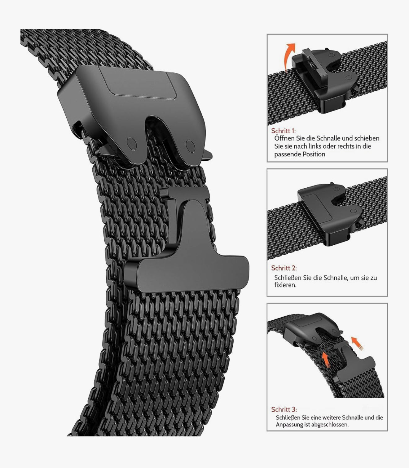 Edelstahl Milanese Armband für Apple Watch Ultra/SE/Serie 1–10