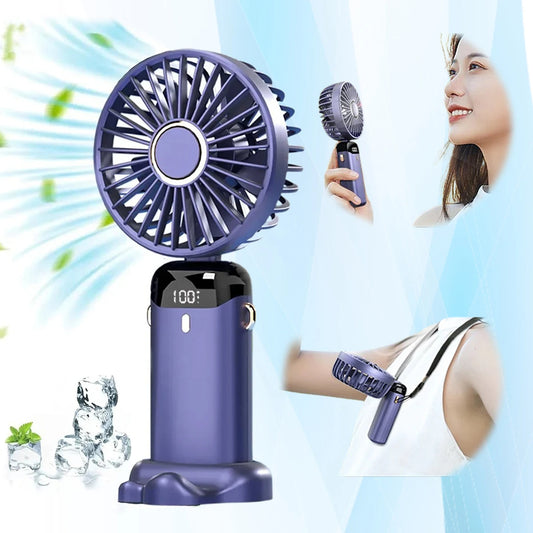 ALTIN™ Tragbarer USB Mini Ventilator – Faltbar, 5 Stufen, Aromatherapie, Digitalanzeige