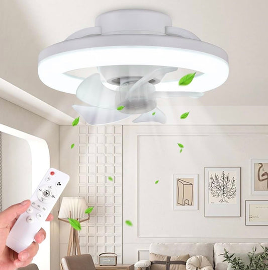 LED Deckenventilator mit Licht, Fernbedienung, 360° drehbar, dimmbar, 3 Lichtmodi