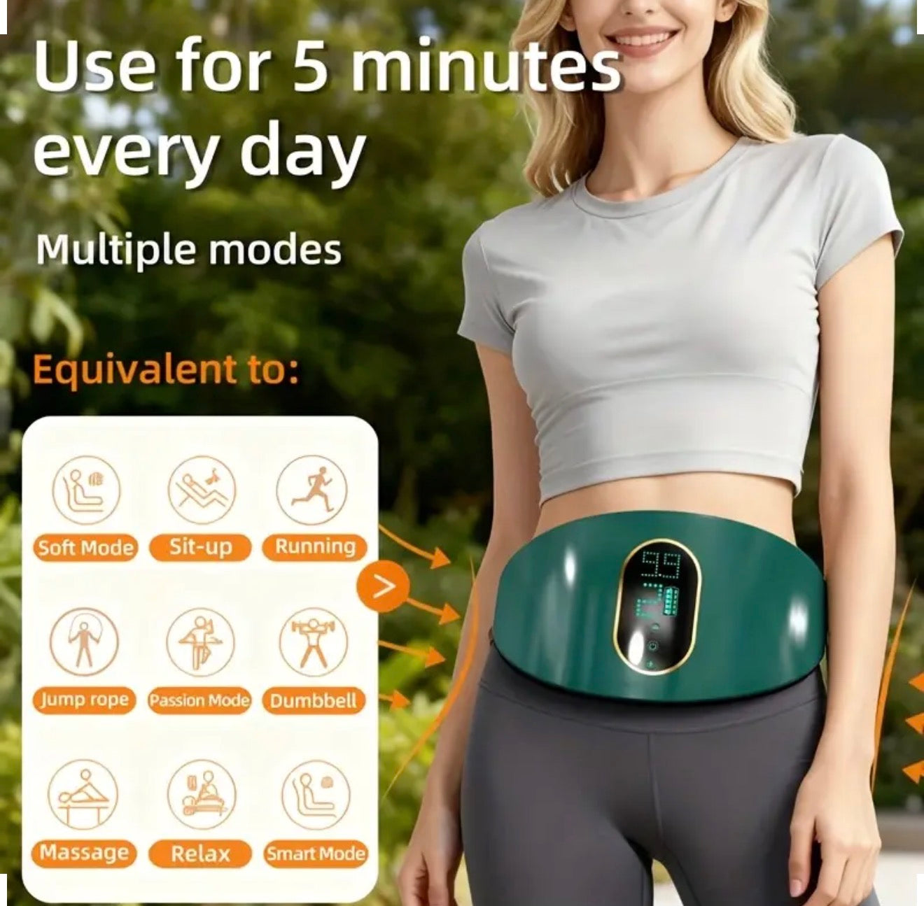 EMS 3in1 Muskelstimulations Set für Bauch Arme Beine mit LCD USB