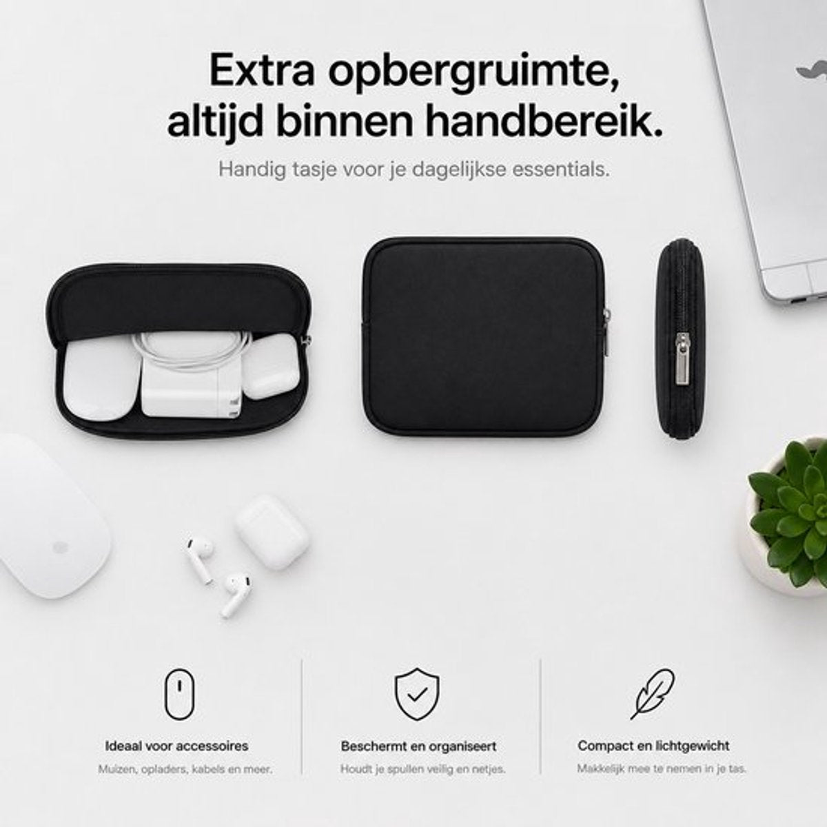15,6 Zoll Laptop Tasche Notebook Hülle mit Zubehör Etui Wasserdicht Schwarz