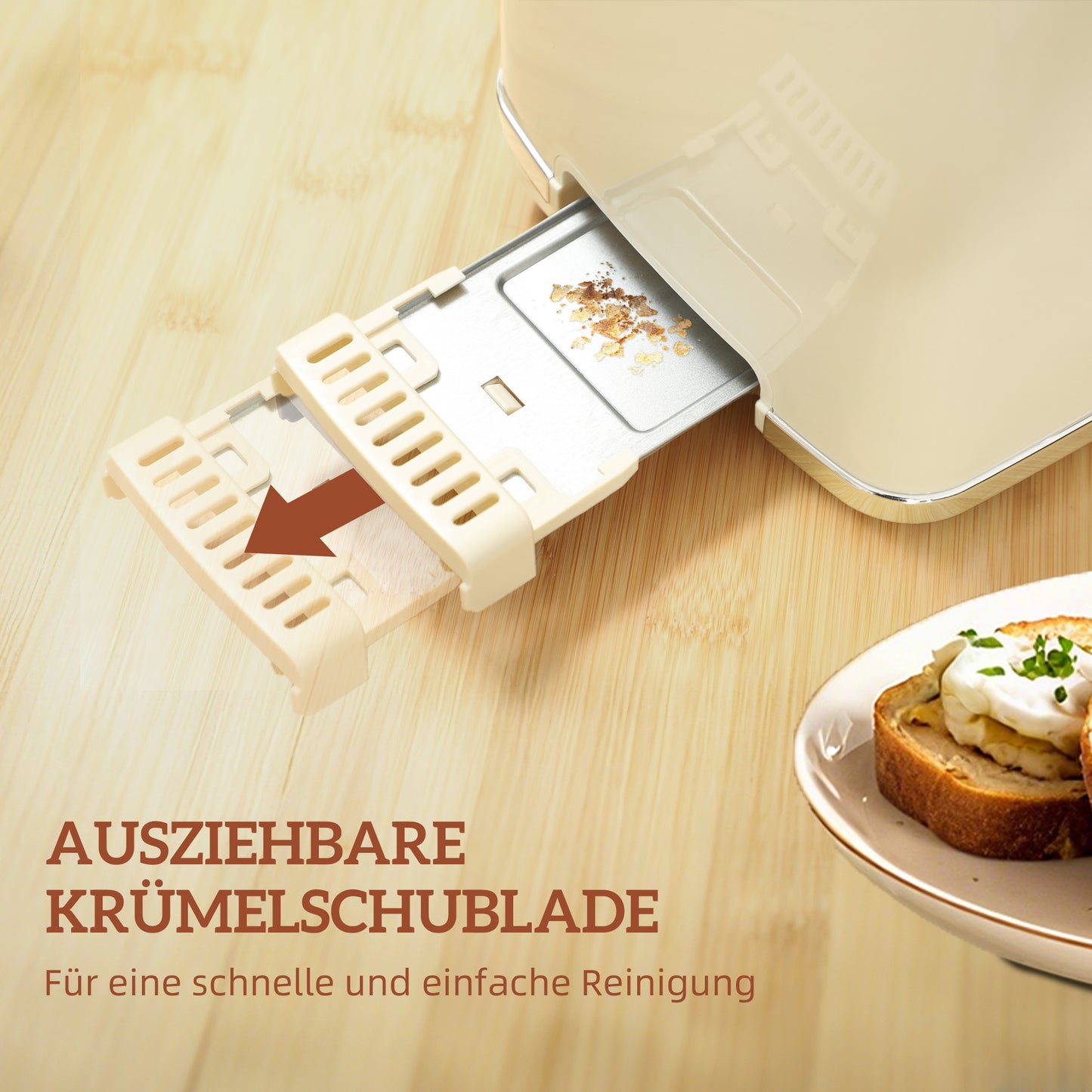 Elektrischer Wasserkocher & Toaster-Set 1,7L LED-Touchscreen Schwarz/Creme