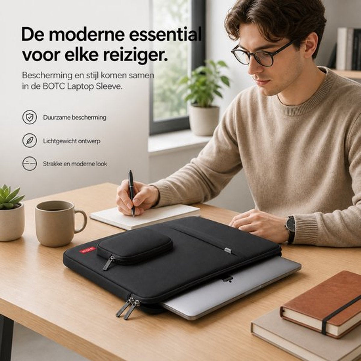 15,6 Zoll Laptop Tasche Notebook Hülle mit Zubehör Etui Wasserdicht Schwarz