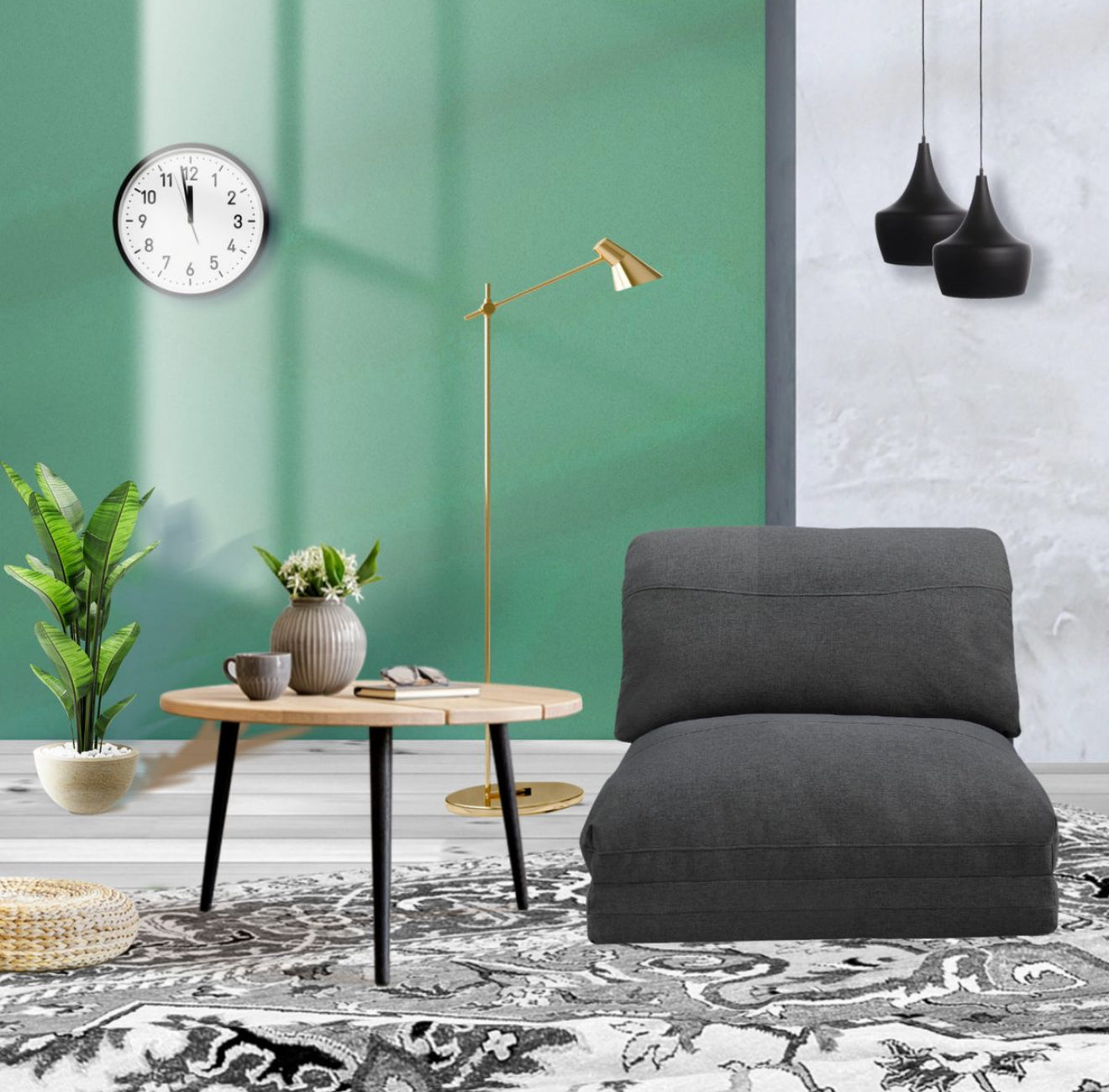 ALTIN™ Sofa & Bett ( Dunkelgrau & Grau )