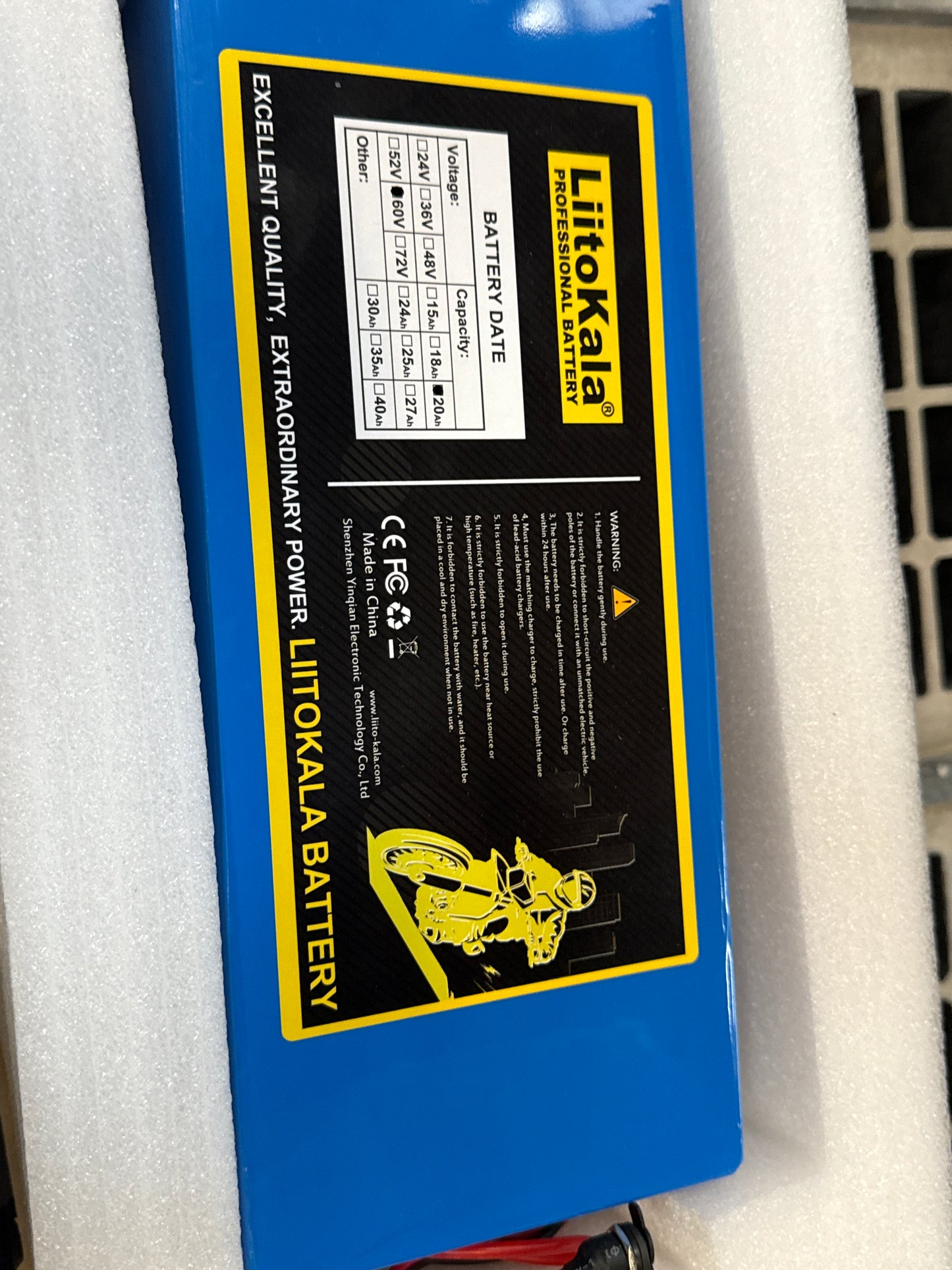 Hochwertiger 60V 20Ah Lithium-Ionen Akku – Ideal für E-Scooter, E-Bikes & E-Motorräder