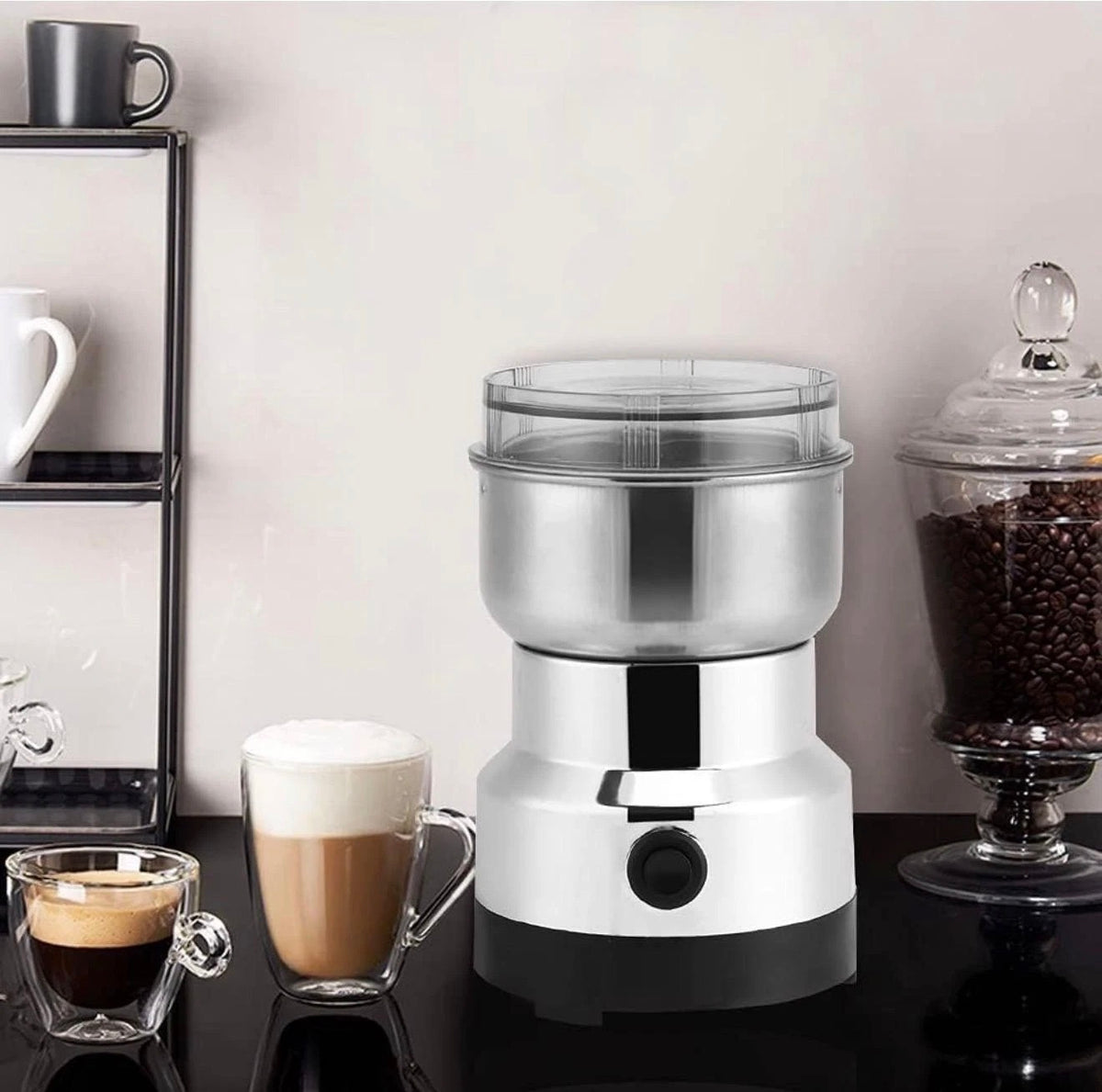 2X Elektrische Kaffee- & Gewürzmühle Edelstahl 200W Hochleistung