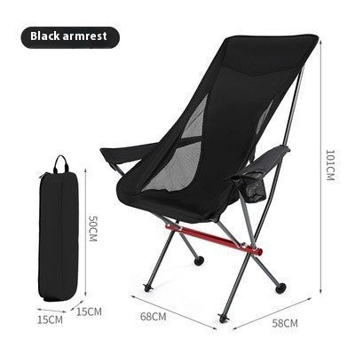 Outdoor Campingstuhl aus Aluminium – Klappbar, mit hoher Rückenlehne & Armlehnen