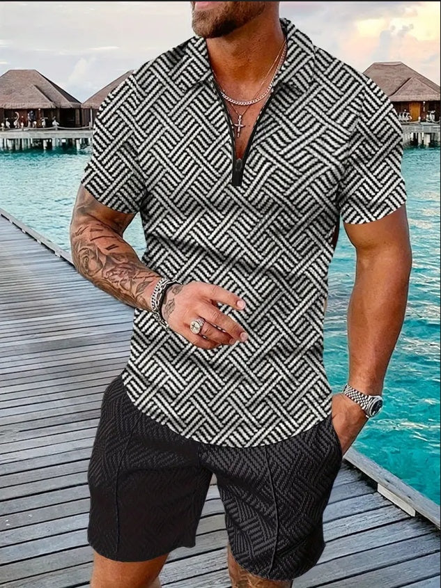 ALTIN™ Herren Sommer Polo-Set – Kurzarmshirt & Shorts – Atmungsaktiv & Bequem