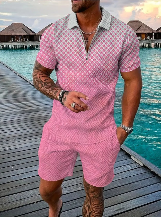 ALTIN™ Herren Sommer Polo-Set – Kurzarmshirt & Shorts – Atmungsaktiv & Bequem