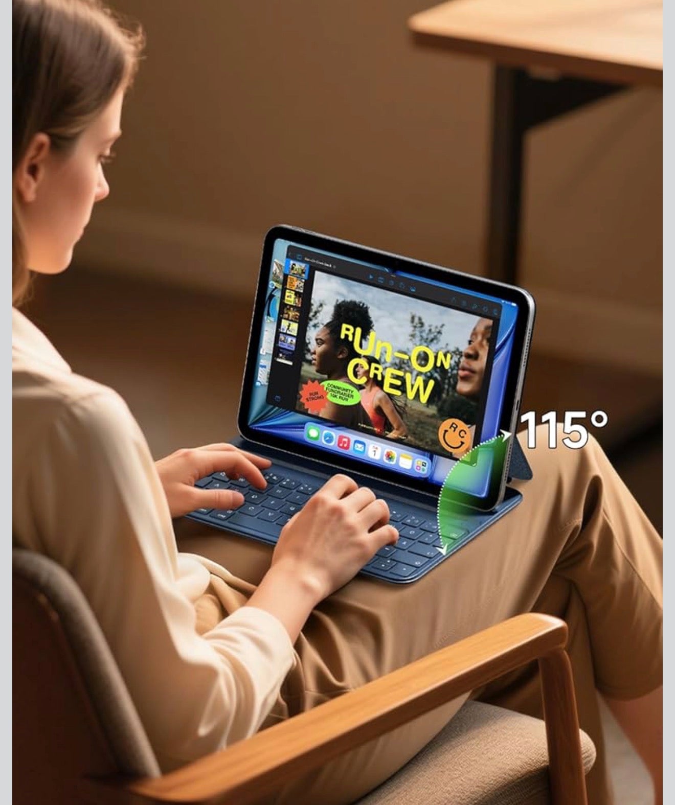 HOU FY-10 Bluetooth Tastatur iPad 10./11. Gen QWERTZ Magnetisch Hülle