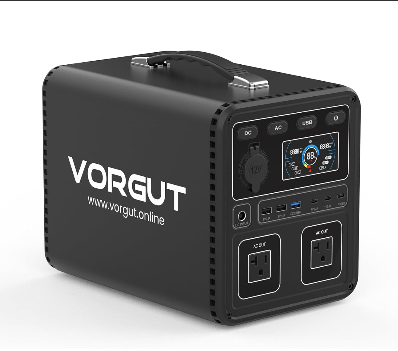 Tragbare Powerstation 666Wh 700W – VORGUT P7 – LiFePO4 Akku – Solar-Ladung – Für Outdoor, Camping & Notfälle