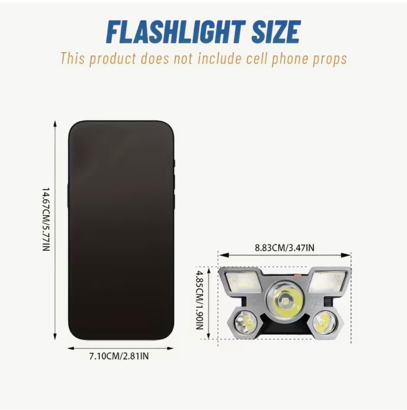 USB Wiederaufladbare LED Stirnlampe, 5LED & Sensor, Zoom, Camping, Angeln & Outd