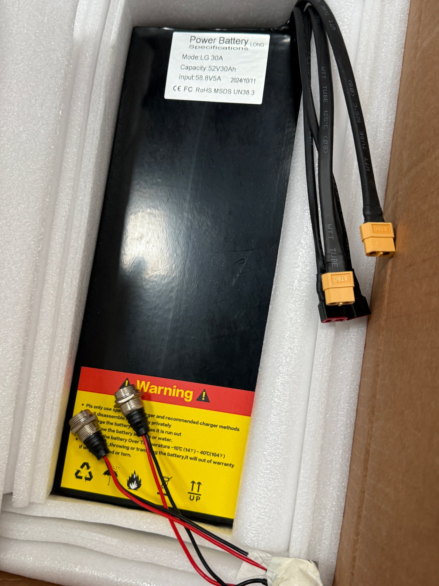 52V 30Ah LG Li-Ion E-Scooter Akku 58.8V XT60 GX16 Hochleistung Pack