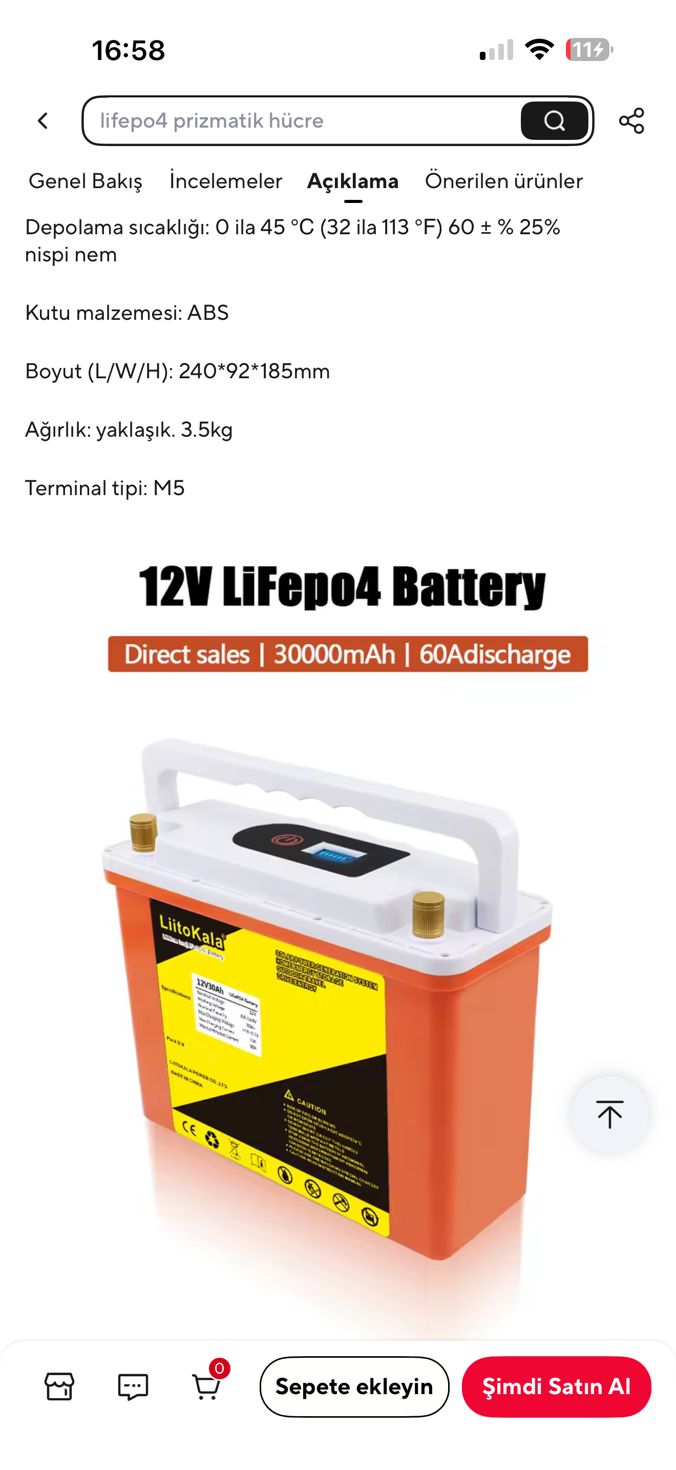 LiitoKala 12V 30Ah LiFePO4 Akku 384Wh Solar Speicher BMS