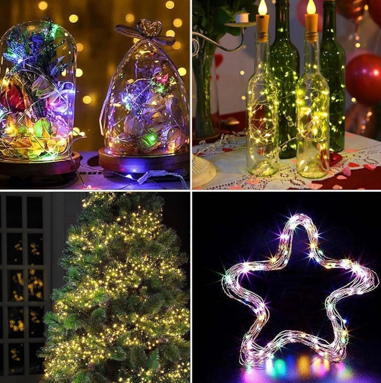 8er Set LED Lichterkette Batteriebetrieben 16FT 50 LEDs Timer IPX7 Deko