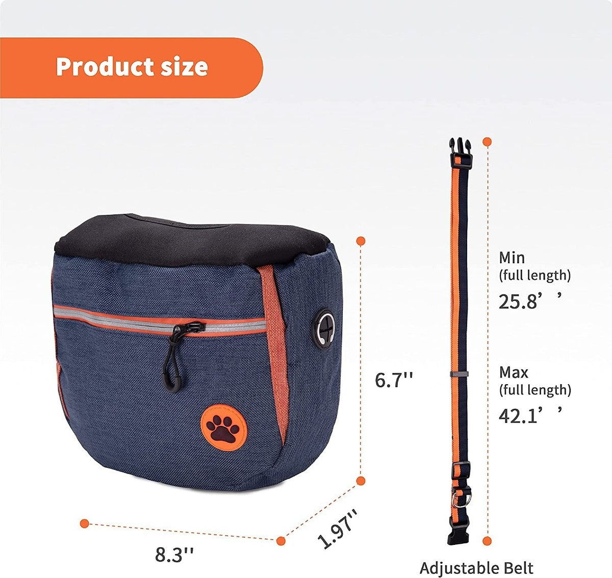 2x Hunde Leckerli Tasche Futterbeutel Kotbeutelspender Training Gassi Blau