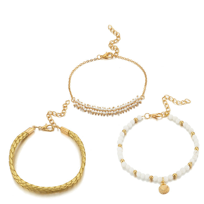 ALTIN™ Boho 3-teiliges Fußkettchen-Set – Eleganter Sommerstil