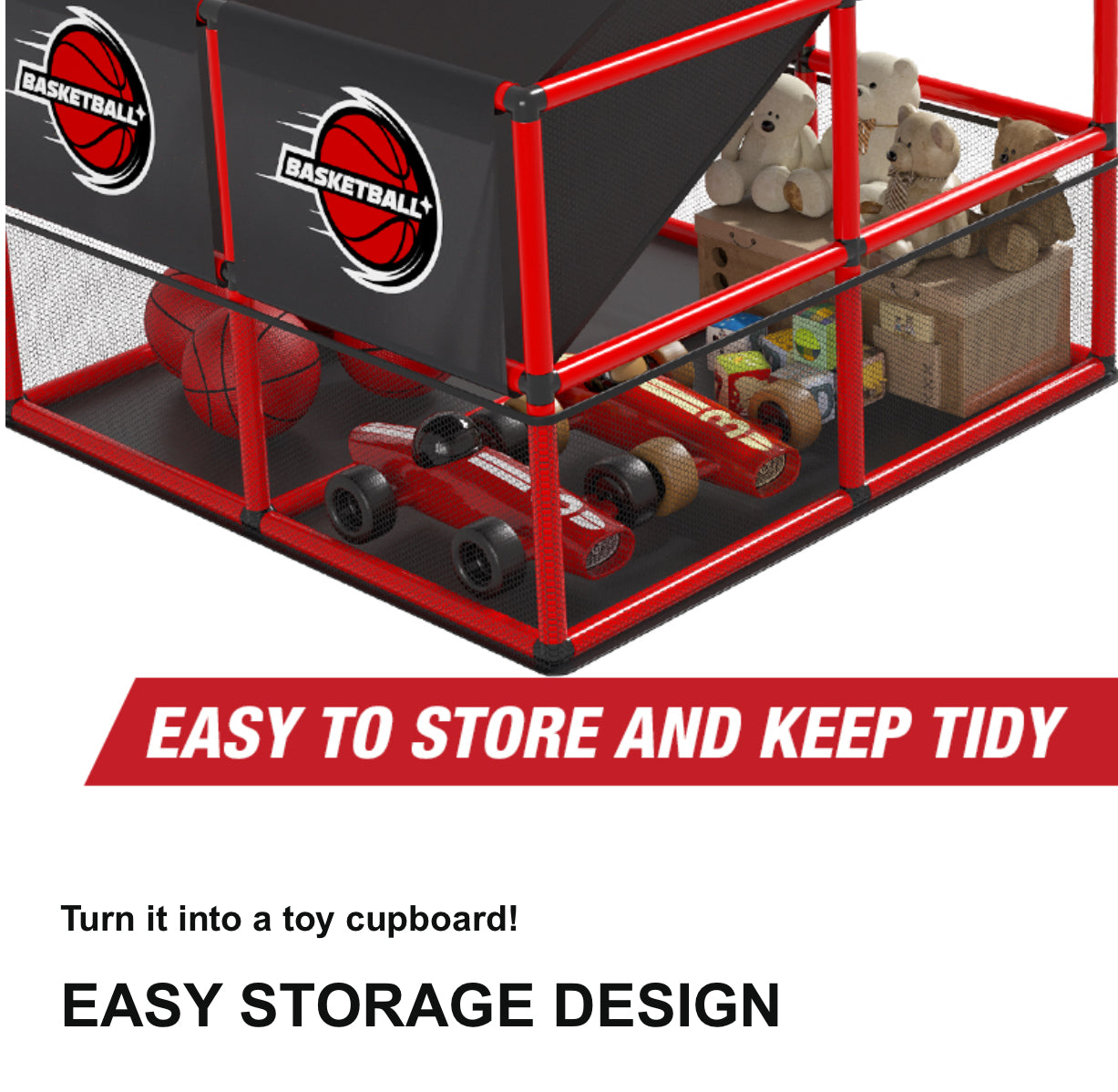 3in1 Kinder Basketball Arcade mit LED & Scoreboard – Indoor Outdoor, höhenverstellbar