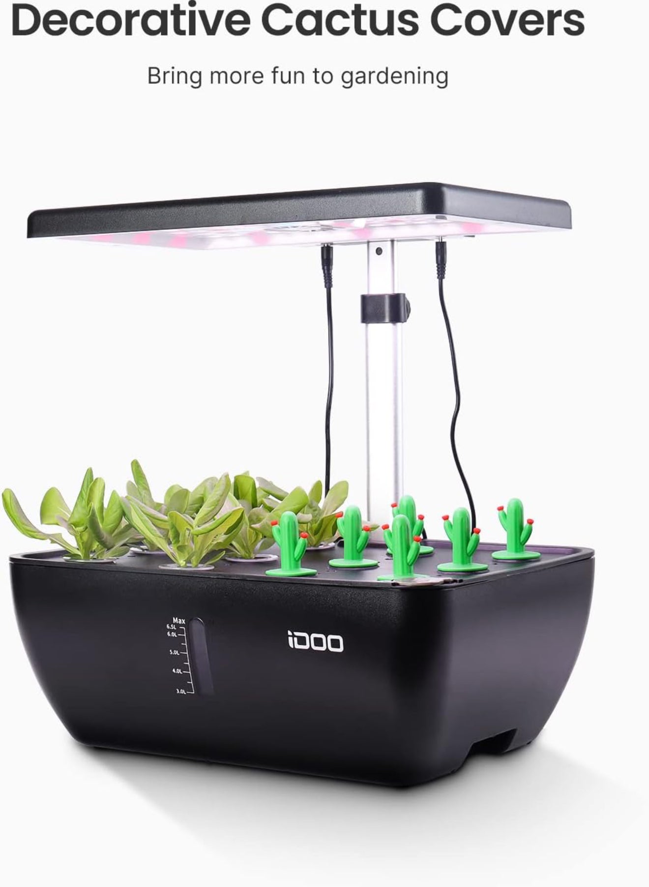 iDOO WiFi Hydroponik Indoor Garten, 12 Pods, LED, 6,5 L Tank, App-Steuerung
