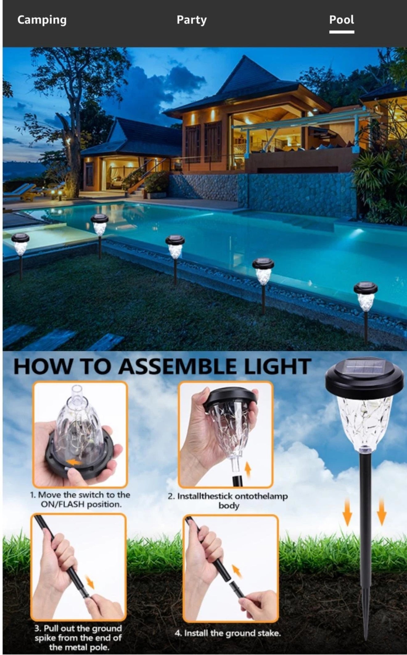 Solar Gartenbeleuchtung LED & Solar Fackeln IP65 Outdoor Dekoration Garten