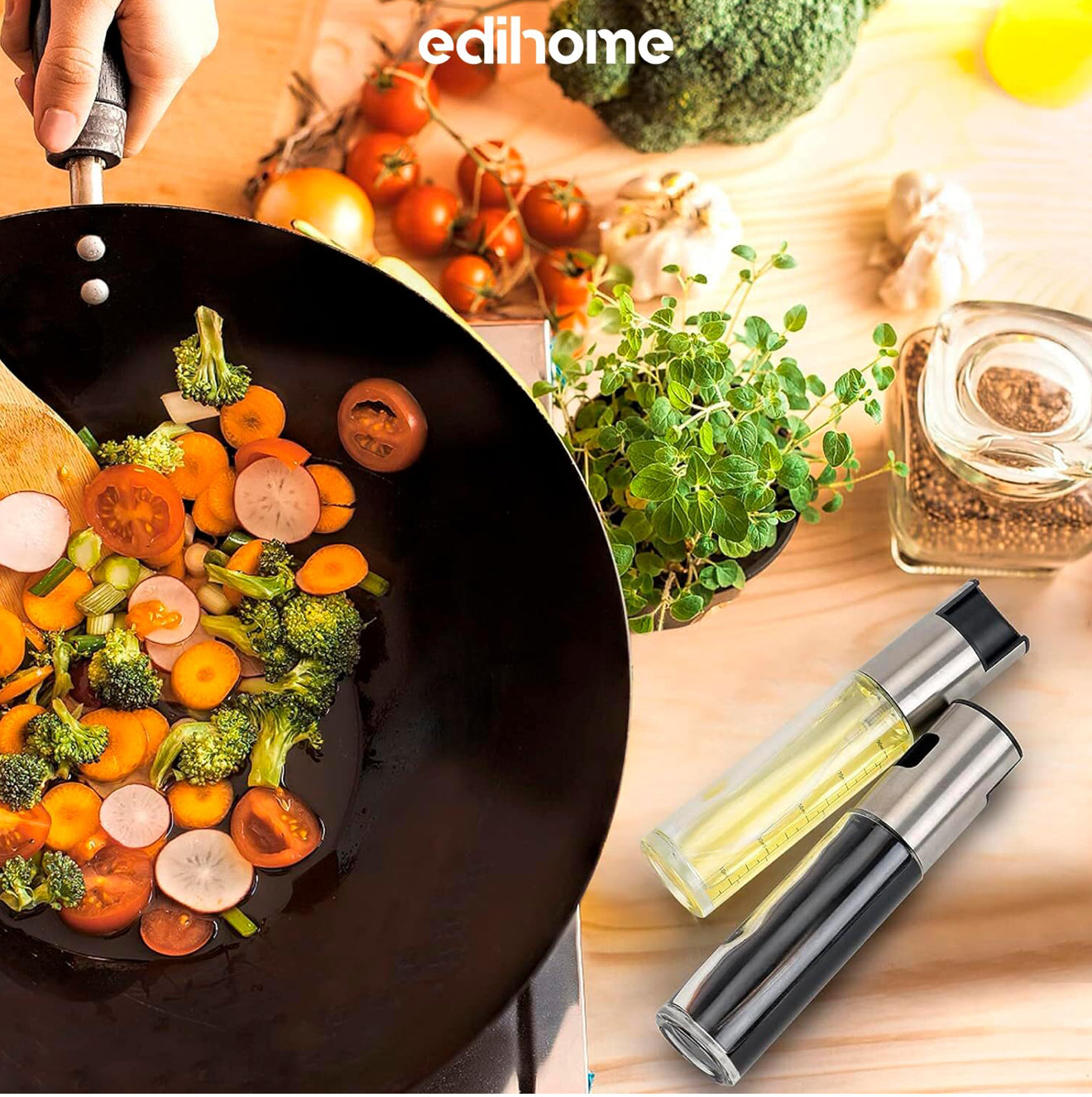 Öl Sprüher Set 2×100ml Glas + Ölpinsel | Nachfüllbar, Grillen, Salat, Küche
