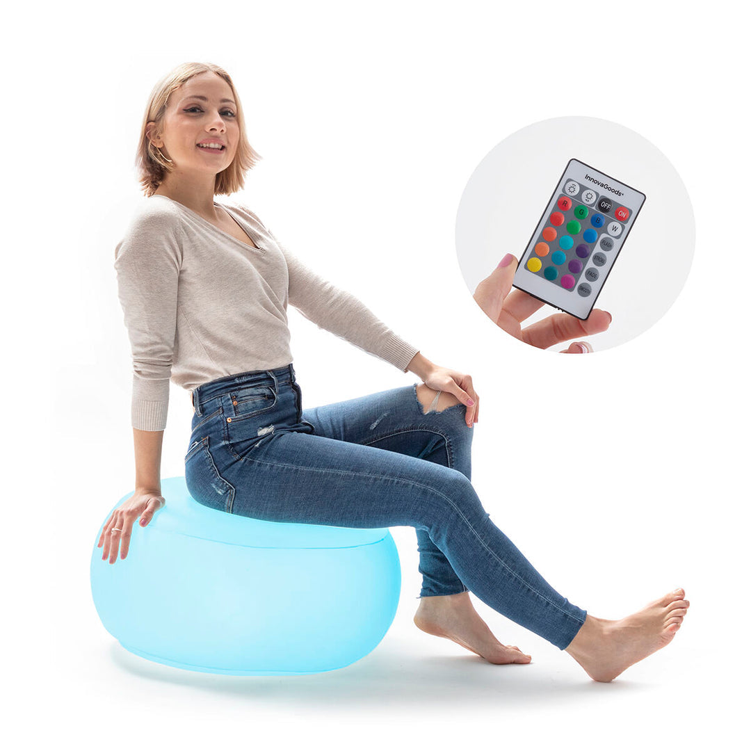 Aufblasbarer LED-Sessel + Schwimmender Pouf RGB Licht & Fernbedienung