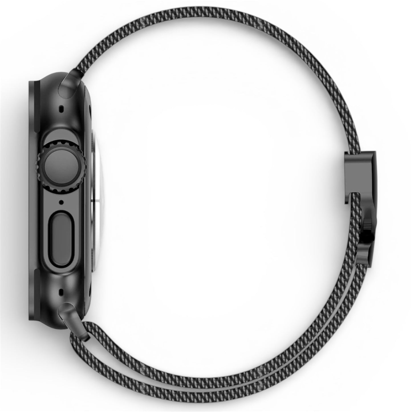 Apple Milanese Titan Milano Armband + Elastischer Titan Ring Unisex Set