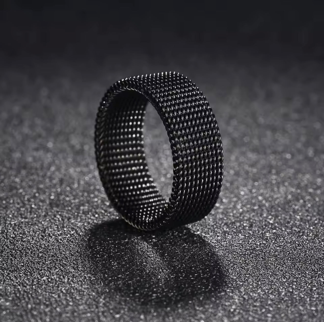 Apple Milanese Titan Milano Armband + Elastischer Titan Ring Unisex Set