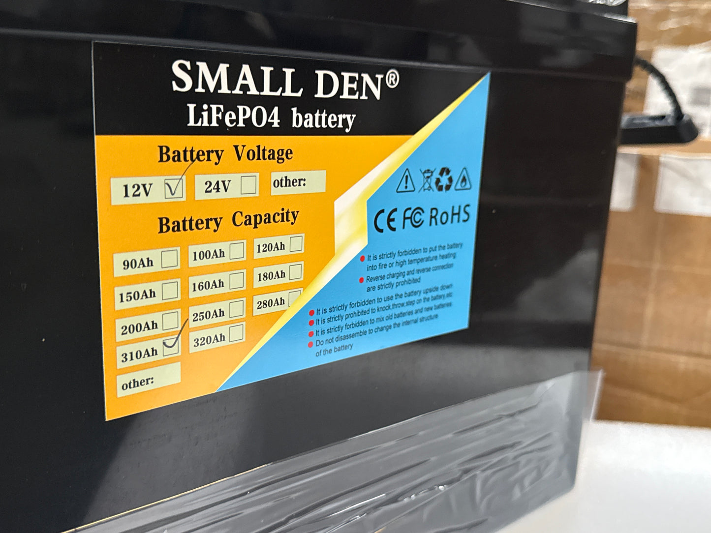 12V 310Ah LiFePO4 Akku mit Display für Solar Systeme