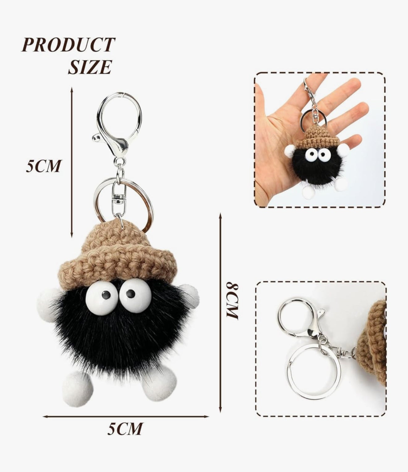 Cord Shopper Schultertasche Hobo Groß Schwarz/Beige mit Reißverschluss + Schlüsselanhänger