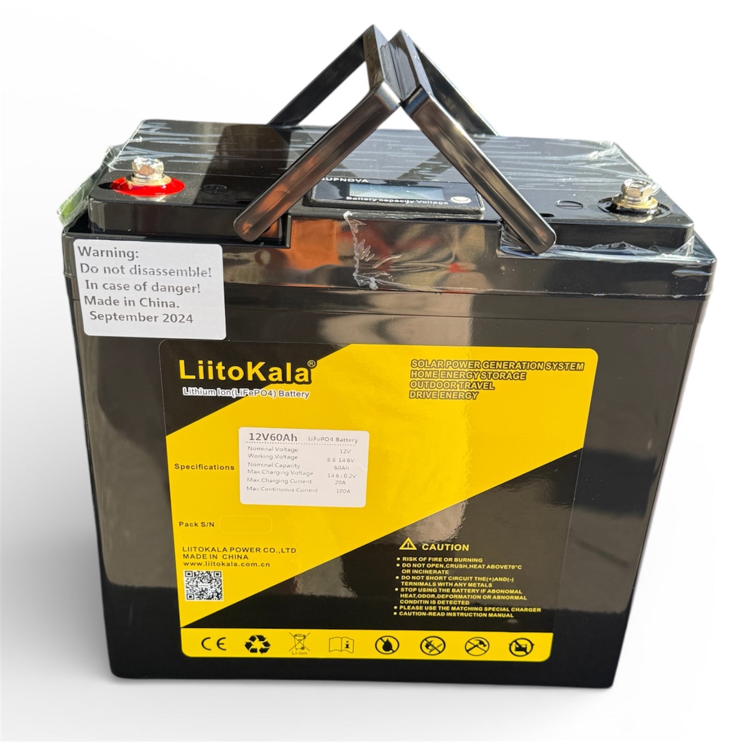 12V 60Ah LiFePO4 Batterie mit LCD 768Wh Solar Wohnmobil Akku