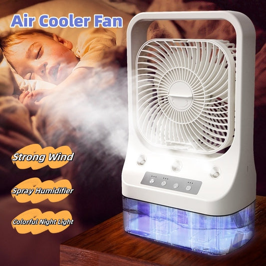 ALTIN™ USB-Klimaanlage-Ventilator – 3-in-1 Luftkühler mit Sprühfunktion, Nachtlicht & Aromatherapie