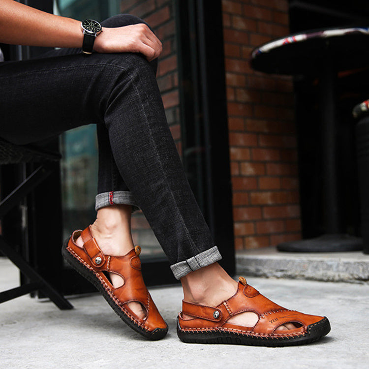 ALTIN™ Herren Leder-Sandalen – Atmungsaktiv, rutschfest & handgenäht