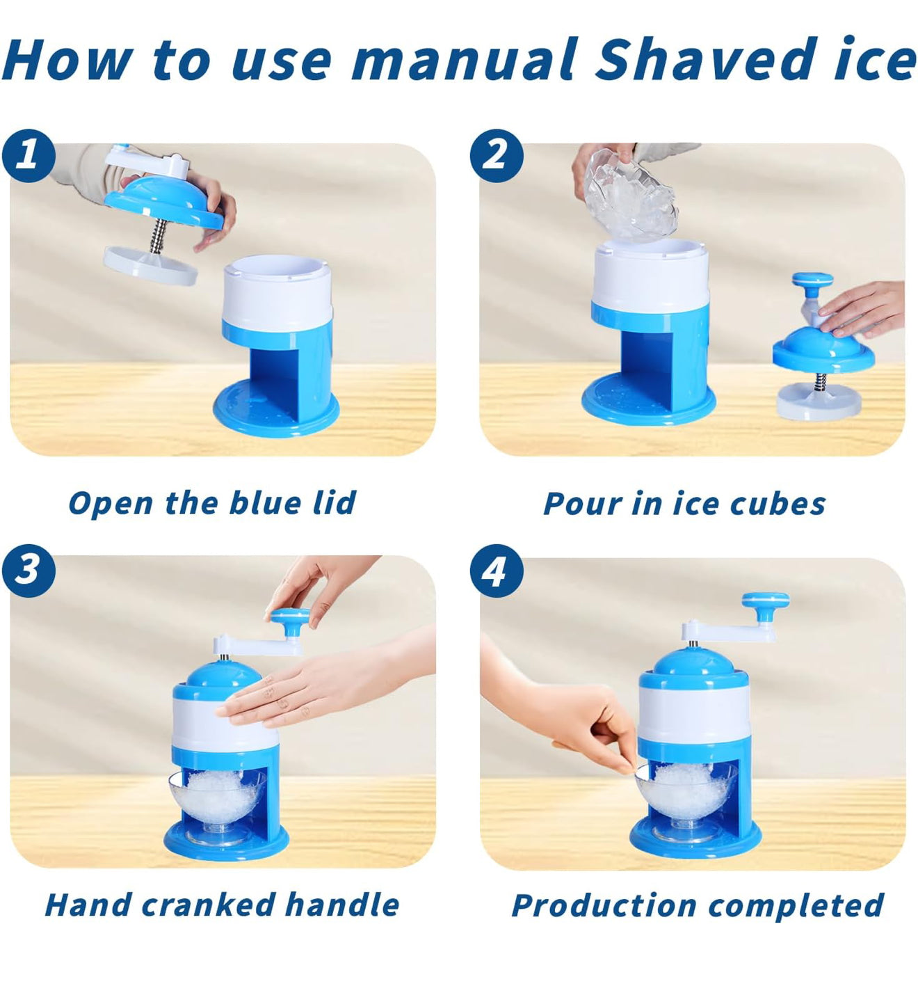 Tragbarer Eiscrusher – Manueller Buzzerkleinerer für Slush & Getränke, BPA-frei