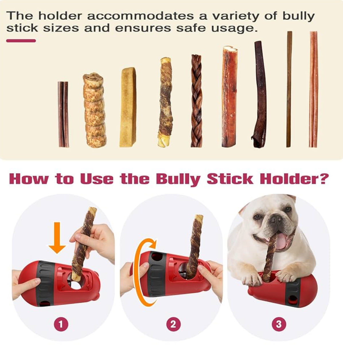 2x Snackball Hund Futterball Leckerli Spender & Kaustab-Halter - Farbe Wählbar