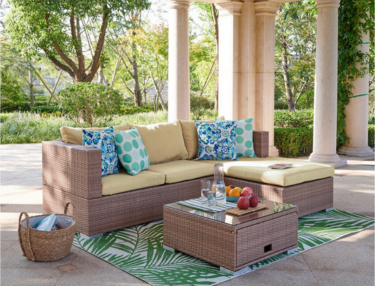 Wasserdichtes Rattan-Ecksofa für den Außenbereich – Komfort & Stil vereint