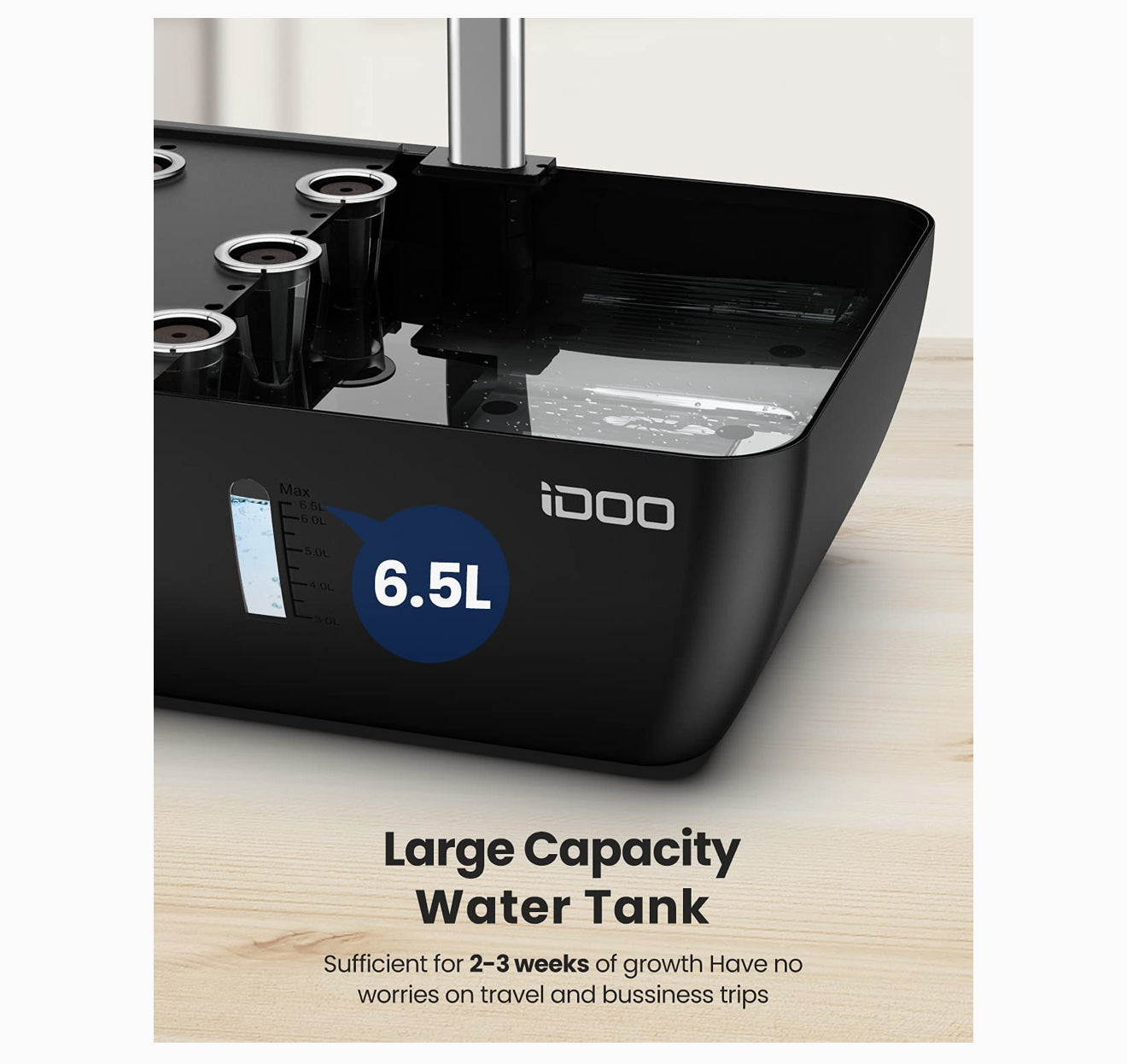 iDOO WiFi Hydroponik Indoor Garten, 12 Pods, LED, 6,5 L Tank, App-Steuerung