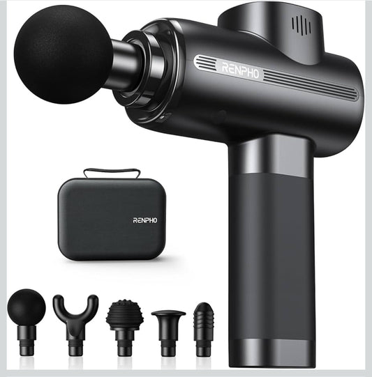 RENPHO Massage Gun, 3200 U/min, USB-C Ladeanschluss, Muskelentspannung, Schwarz