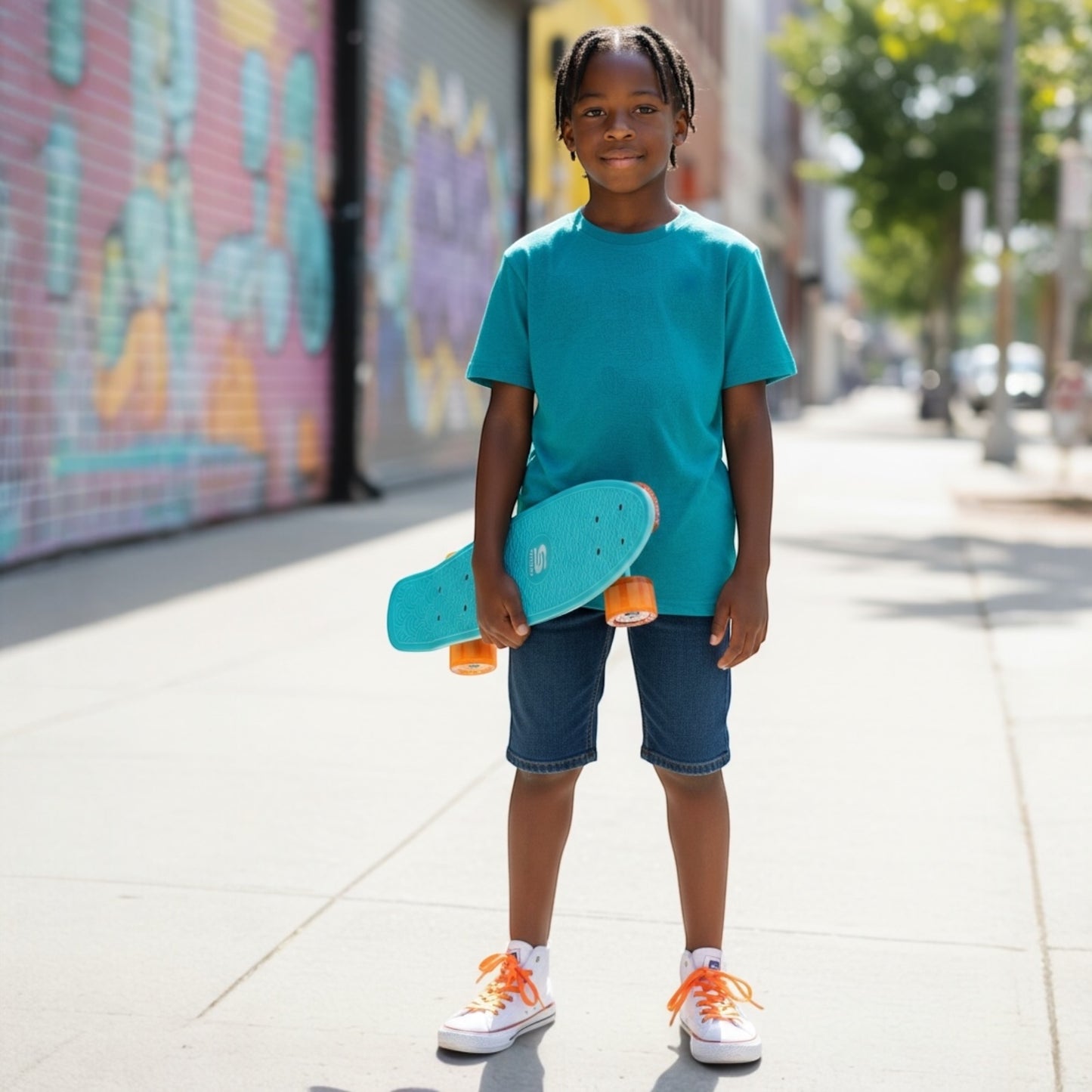 LED Mini Cruiser Skateboard 22 Zoll ABEC-7 Kinder Jugend Retro Board