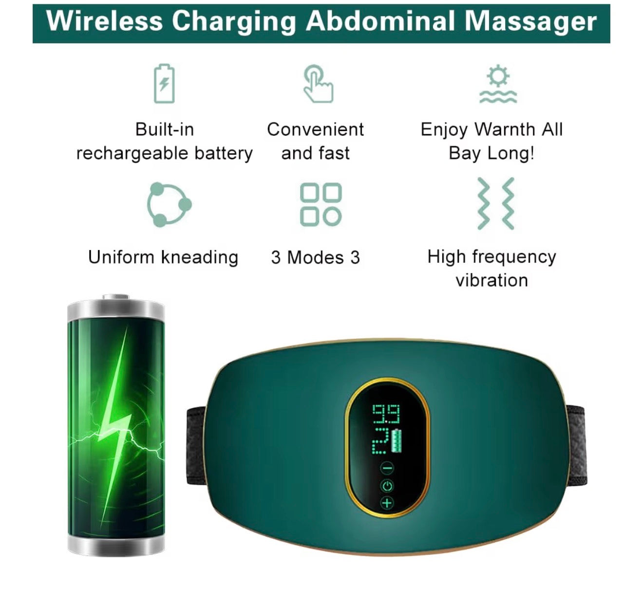 EMS 3in1 Muskelstimulations Set für Bauch Arme Beine mit LCD USB