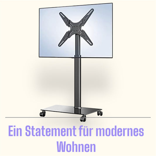 ALTIN™ TV-Ständer für 32–55 Zoll – Höhenverstellbar, Stabil & Elegant – Universeller Bodenständer aus Stahl für Wohnzimmer, Büro & Ausstellung – Bis 35 kg Belastung