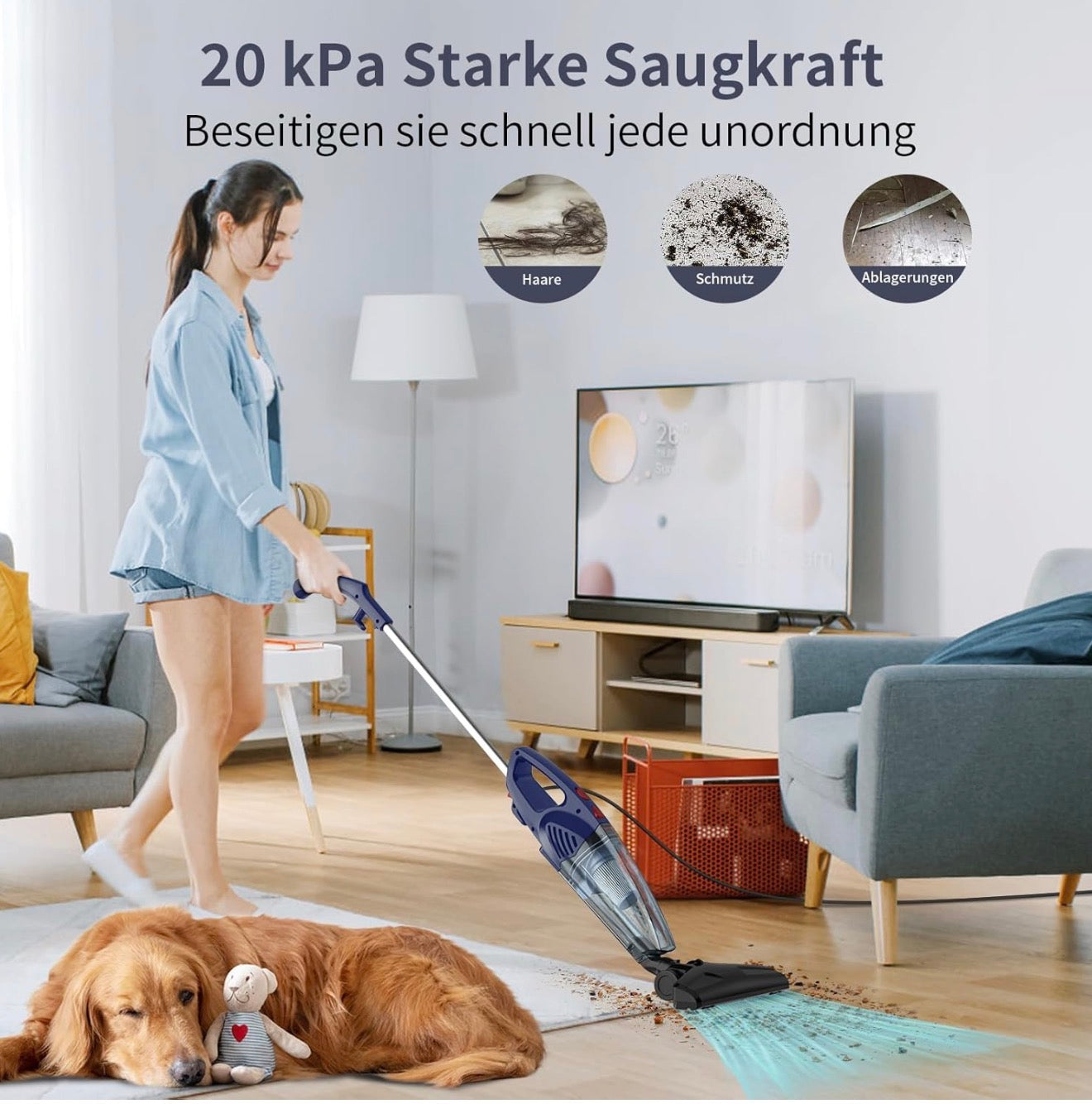 Aspiron 600W 20kPa 6in1 HEPA Kabel Stielstaubsauger