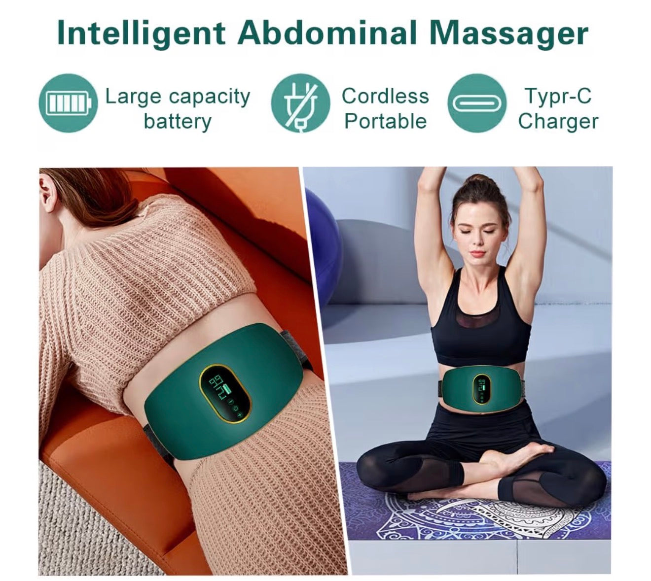 EMS 3in1 Muskelstimulations Set für Bauch Arme Beine mit LCD USB