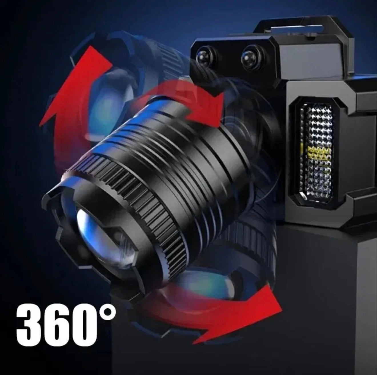 USB Wiederaufladbare LED Stirnlampe, 5LED & Sensor, Zoom, Camping, Angeln & Outd