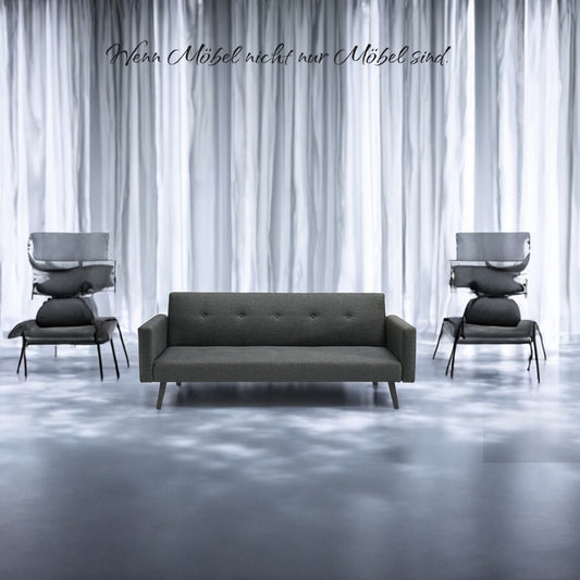 ALTIN™ Schlafsofa Grau & Dunkelgrau – Elegantes 2-in-1 Sofa mit Samtbezug und Klappfunktion für stilvolle Wohn- & Schlafzimmer
