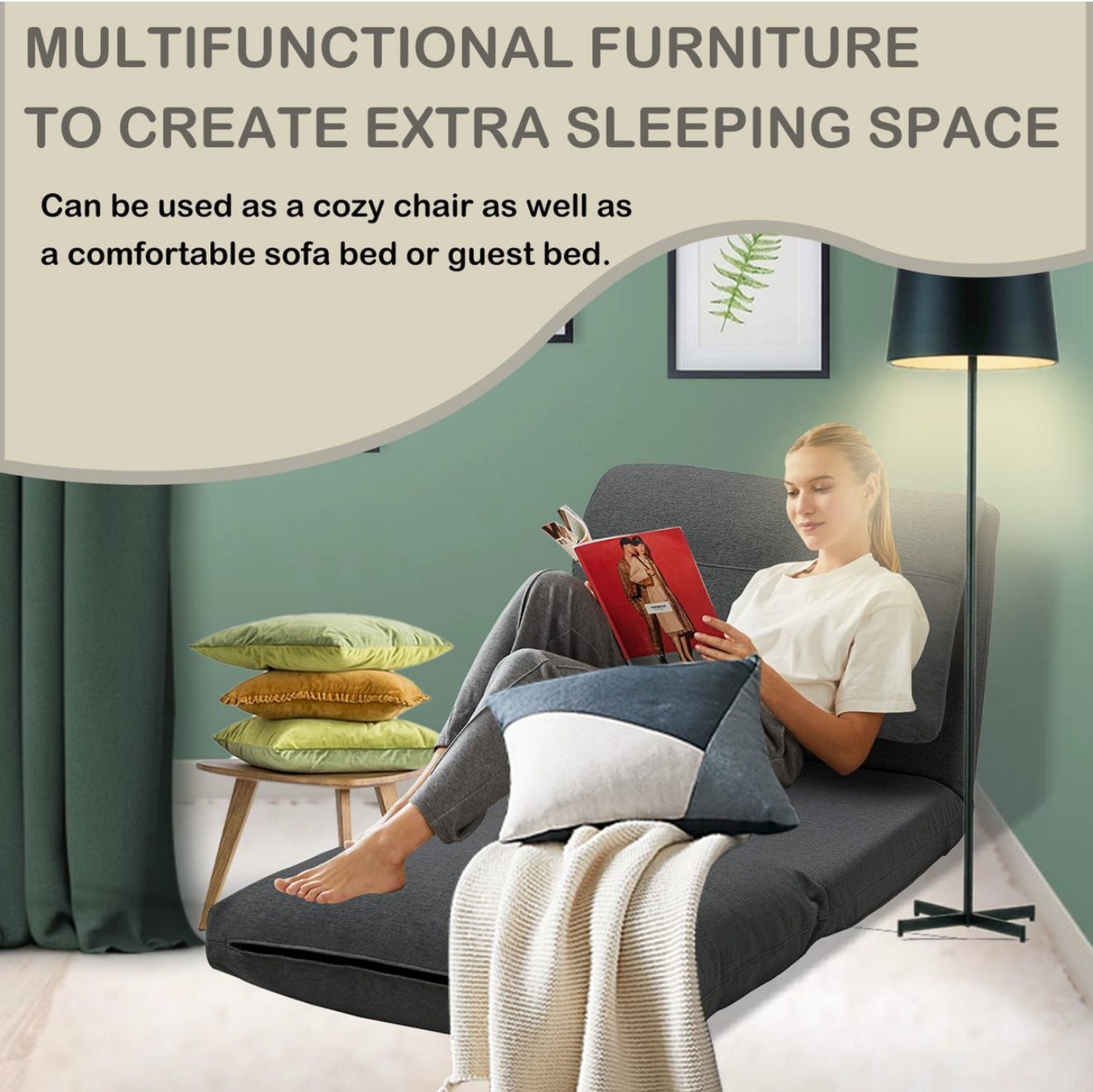 ALTIN™ Sofa & Bett ( Dunkelgrau & Grau )