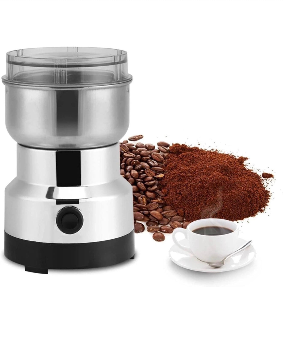 2X Elektrische Kaffee- & Gewürzmühle Edelstahl 200W Hochleistung