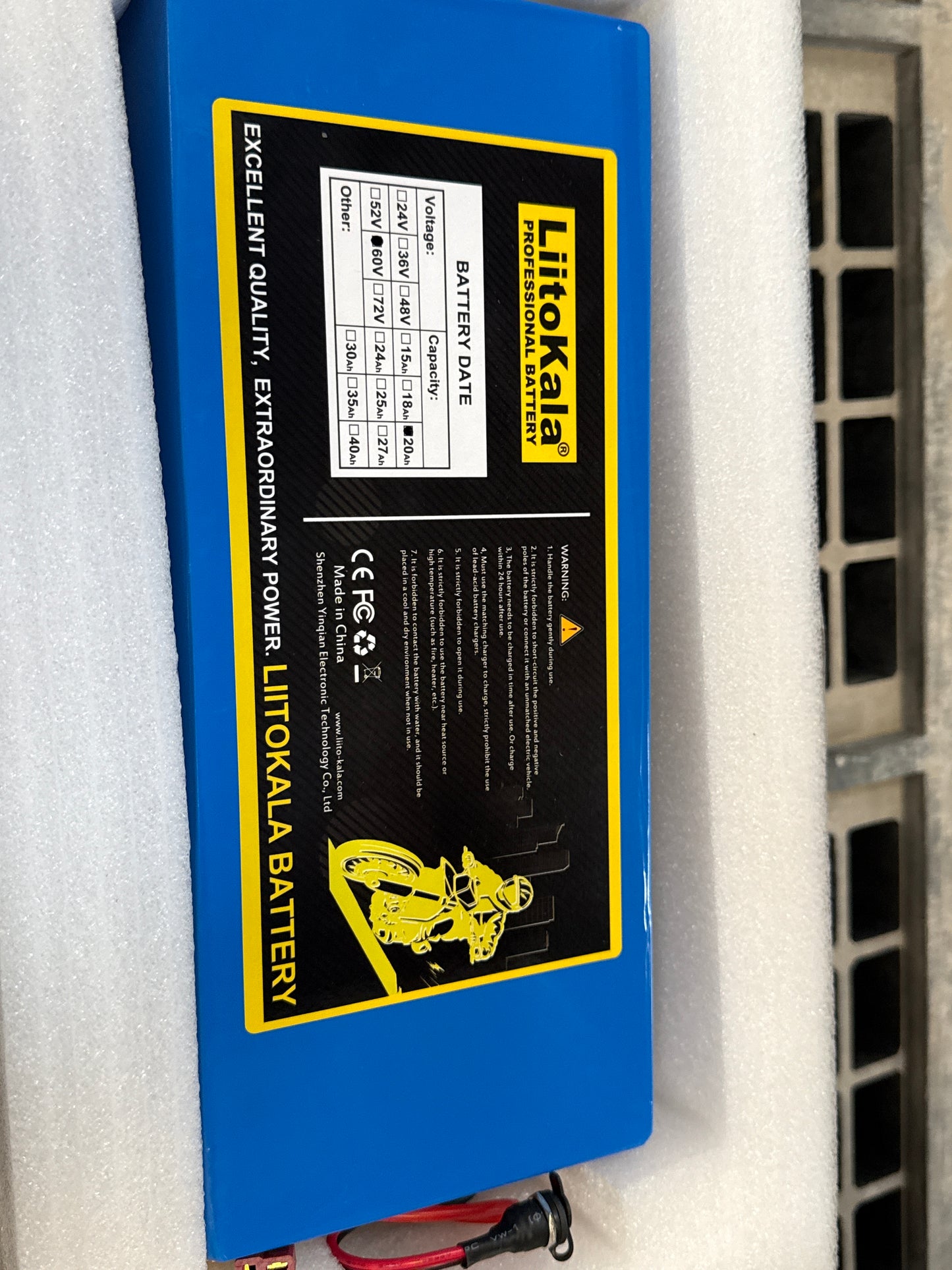 Hochwertiger 60V 20Ah Lithium-Ionen Akku – Ideal für E-Scooter, E-Bikes & E-Motorräder