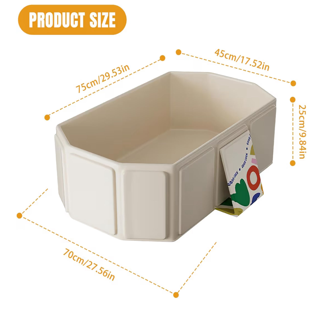 Faltbare Babybadewanne 0–8 Jahre, Tragbare Kinderwanne mit Ablauf (Beige)