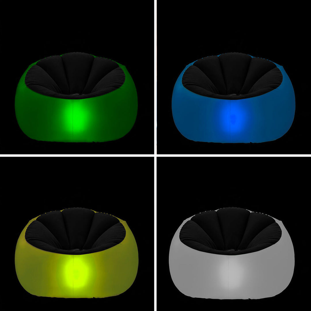 Aufblasbarer LED-Sessel + Schwimmender Pouf RGB Licht & Fernbedienung